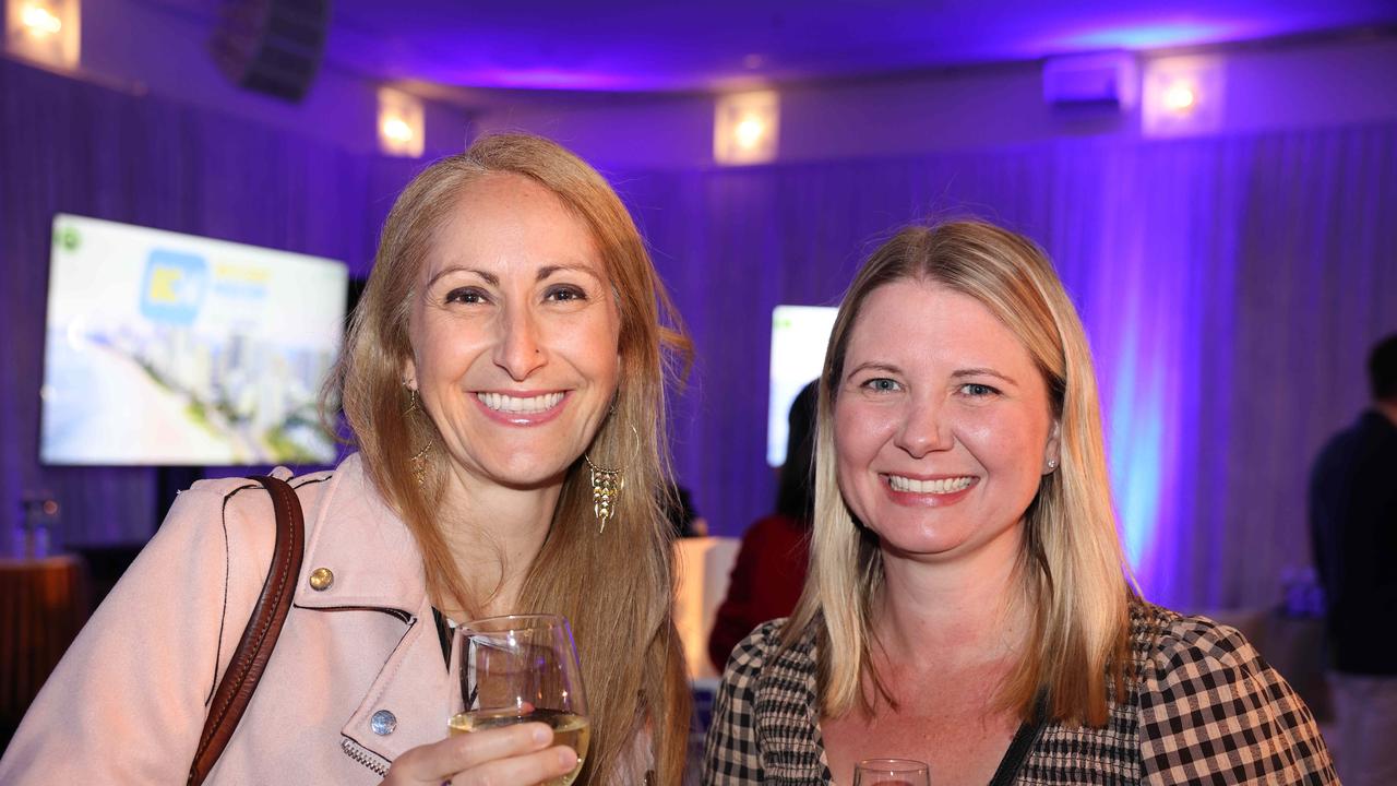 Sam Majorel and Rebecca Ozanne at the 2024 Gold Coast Marathon welcome function at Crowne Plaza Surfers Paradise for Gold Coast at Large. Picture, Portia Large.