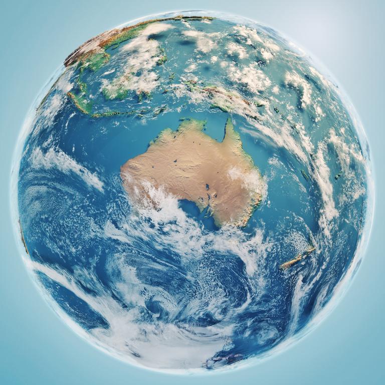 Australia 3D Render Planet Earth Clouds