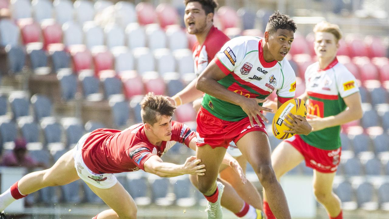 Cobbo playing for the Redcliffe Dolphins in the Mal Meninga Cup.