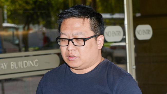 Tobacco importer Xi Wang outside the Adelaide Magistrates Court. Picture: NCA NewsWire / Brenton Edwards