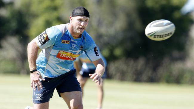 Luke Bailey at Gold Coast Titans training. Picture: JERAD WILLIAMS