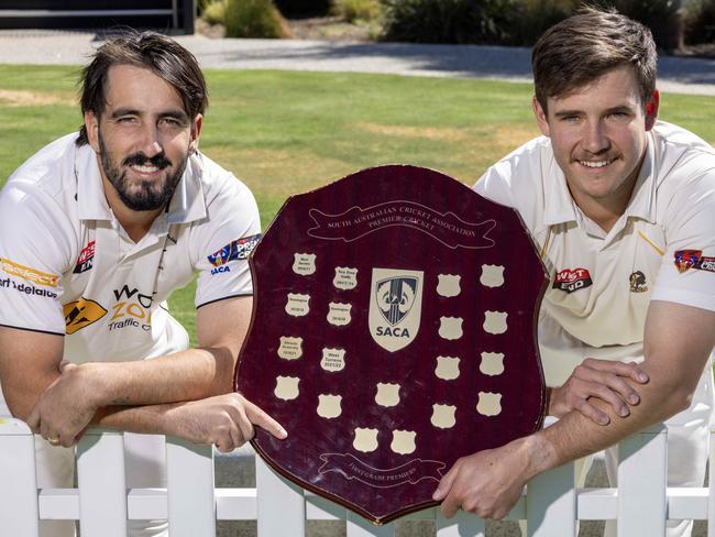 21,March, 2024: Cam Valente and  Jake Winter will be playing in the  SACA premier cricket Grand Final. Picture: Kelly Barnes