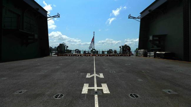 Inside the HMAS Adelaide ahead of Exercise Keris Woomera, the first bilateral amphibious activity exercise between the Australian Defence Force and Indonesian National Armed Forces. Picture: Zizi Averill