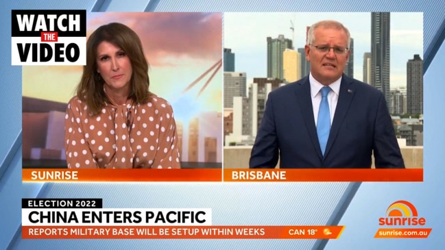 Sunrise host grills Scott Morrison over China’s Solomon Islands deal