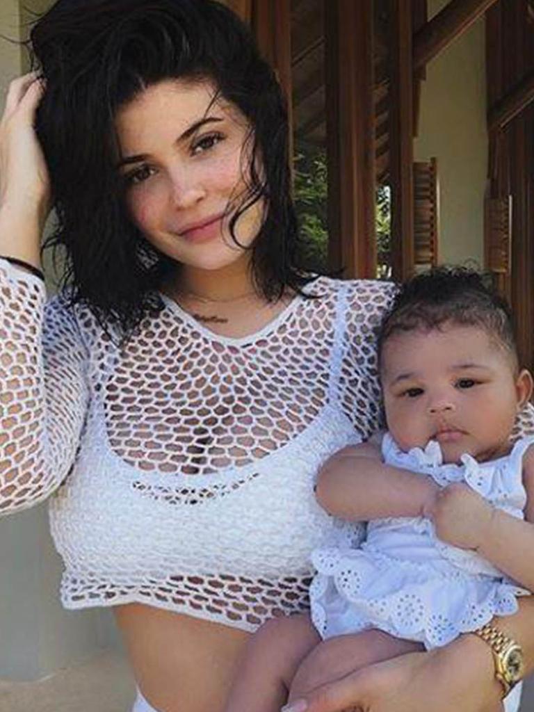 Kylie Jenner shows off baby Stormi.  Picture: Instagram