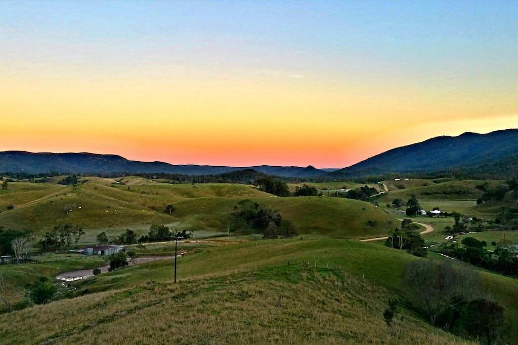 The view from the rural retreat. Picture: Airbnb