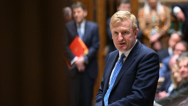 Deputy Prime Minister Oliver Dowden speaks in parliament. He says ‘we now need to put further measures in place’ to protect security in research. Picture: UK Parliament/AFP