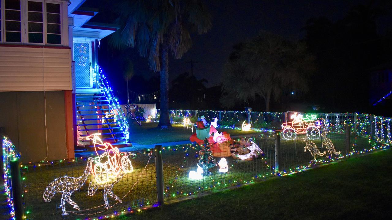 Christmas lights in Keith Hamilton St in West Mackay. Picture: Rae Wilson