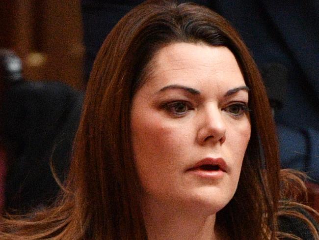 Greens Senator Sarah Hanson-Young in the Senate chamber at Parliament House in Canberra, Monday, August 13, 2018. (AAP Image/Mick Tsikas) NO ARCHIVING