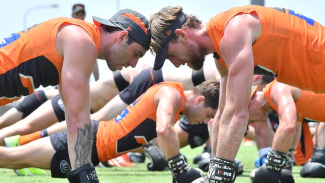 Jeremy Finlayson, left, and Lachie Keeffe at Maroochydore Multi Sports Complex. Picture: John McCutcheon