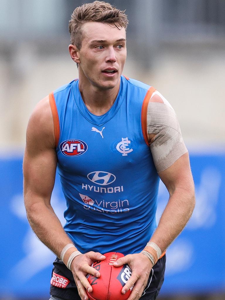 Patrick Cripps spent time playing out of the goalsquare against St Kilda.