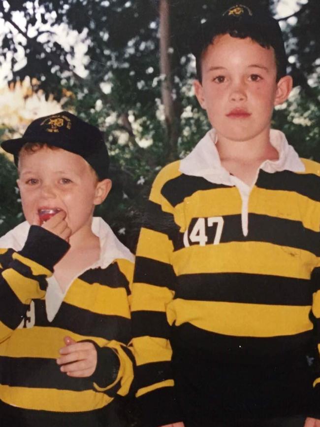 Lachlan with Sam as young players.