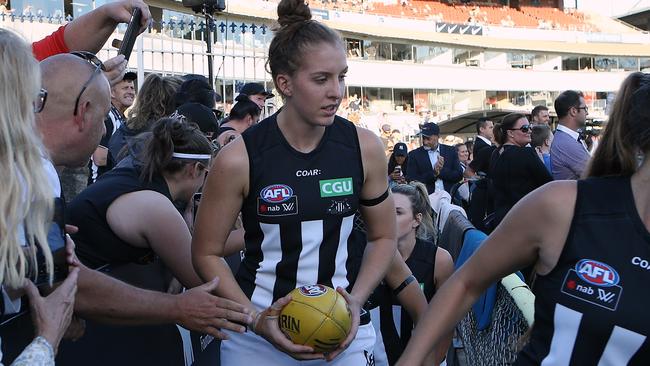 Emma King was dominating in the ruck all season. Picture: Wayne Ludbey