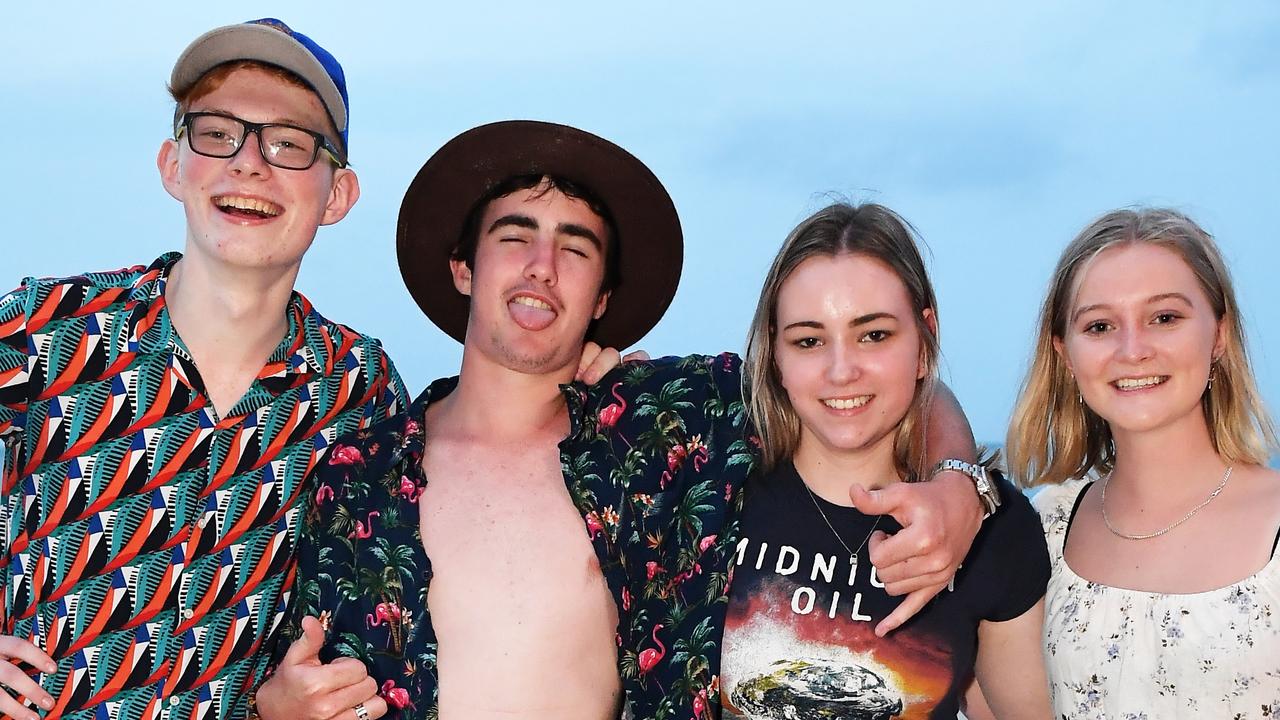 SCHOOLIES: Out and about in Noosa are Clancy Kuiters, Jacob Johnson, Abbey Meyer and Isobel Deimer from Caboolture. Picture: Patrick Woods.