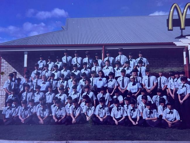 Staff at the Helensvale McDonald's on Siganto Drive on its opening day on September 1, 1992.