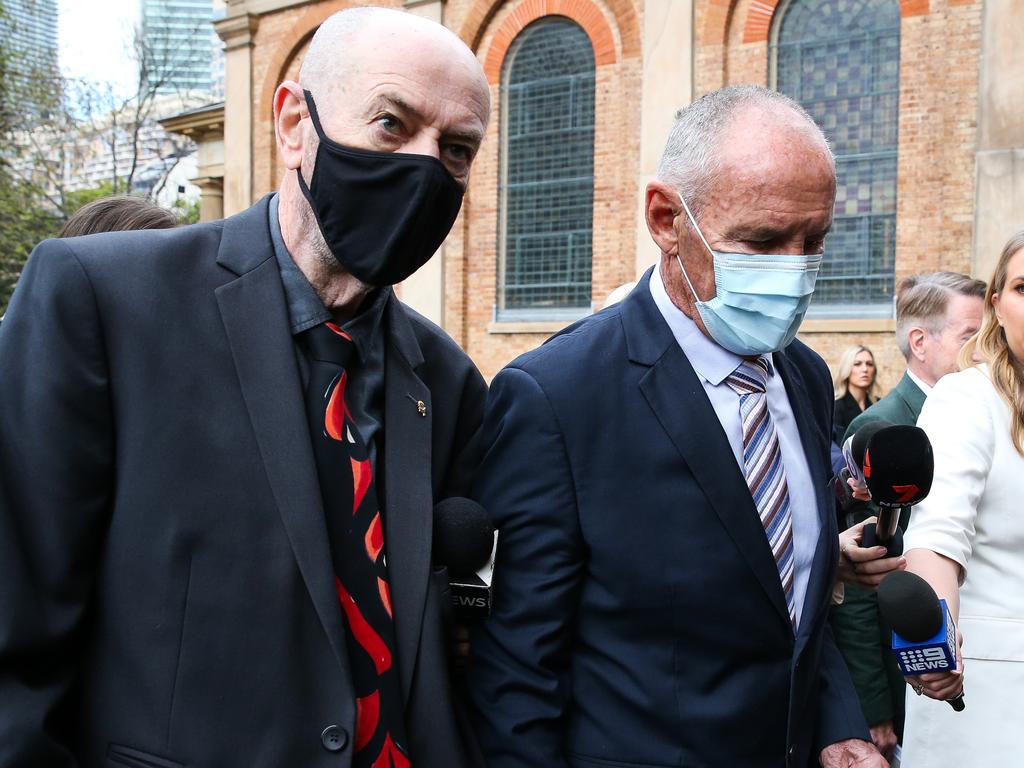 Chris Dawson, right, arrives at Supreme Court with his brother, Peter, alongside him, left. Picture: NCA Newswire/ Gaye Gerard.