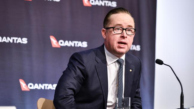 Alan Joyce says continued border closures mean capacity is below 30 per cent.