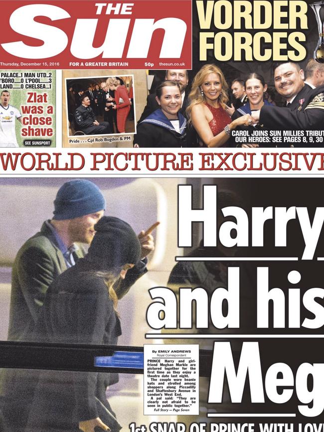 Harry and Meghan’s relationship has been the subject of speculation and intense media scrunity since it began. Source: The Sun