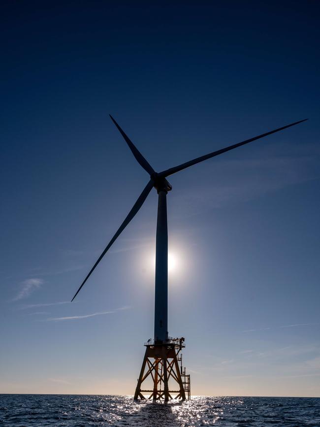 A wind turbine generates electricity at the Block Island Wind Farm, Rhode Island. Picture: Getty Images/AFP