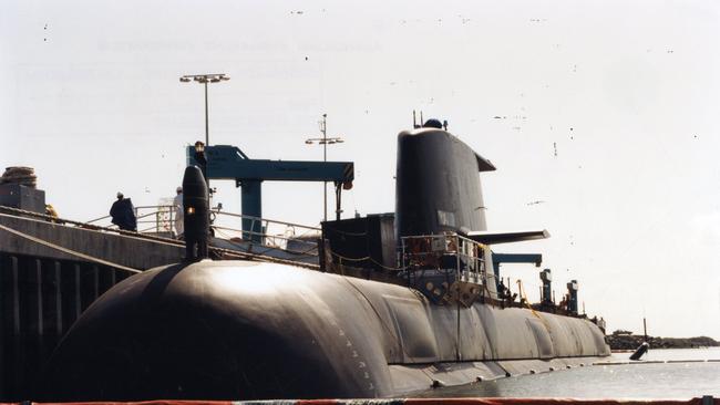 The first Collins class submarine in the water in 1994.