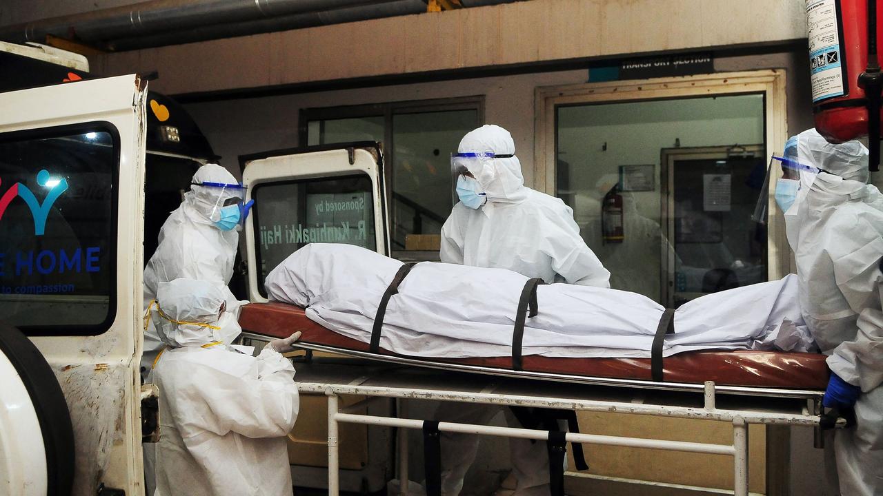 The body of a person who died of Nipah virus in Kerala state. Picture: AFP