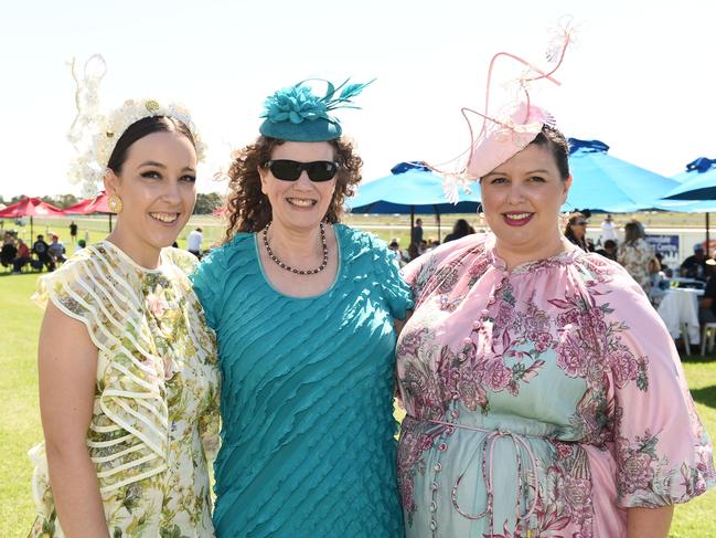 Bairnsdale Cup 2025. Maddi McConnell, Sandra Wright, Jess Odgers. Picture: David Smith