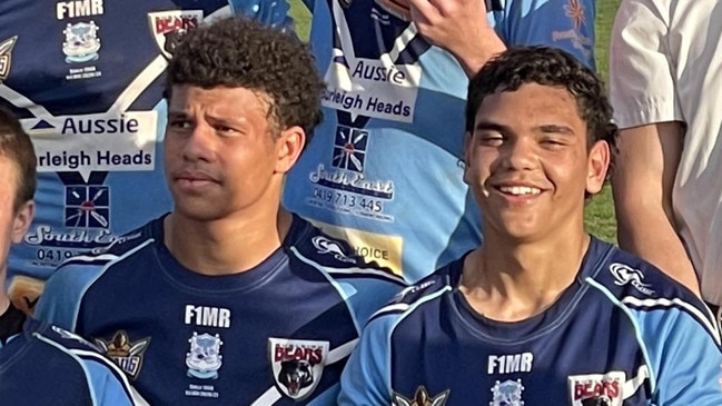 Cooper Bai (Bears) and Philip Coates (Magpies) - teammates at Marymount College.