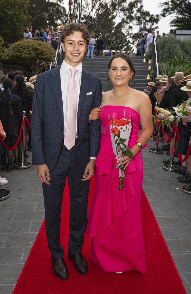 Ana Campbell and partner Ted Fatseas arrive at The Glennie School formal at Picnic Point, Thursday, September 12, 2024. Picture: Kevin Farmer