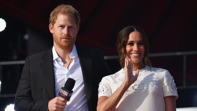 Prince Harry and Meghan Markle allegedly weren’t invited to the Beckham/Peltz union because Kate and William were. Picture: Angela Weiss/AFP