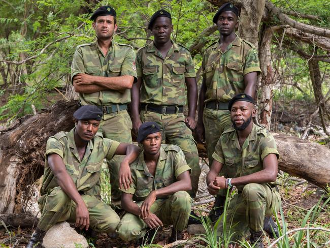 The Bush Boys hold the fort. Back Row L-R: Divan Oosthuizen, Dudusa Rikombe, Brian Mafuyeka. Front Row L-R: Tebatso Mogane, Bongani Phiri, Norman Nkwane. Picture: Ben Stavert / Ten