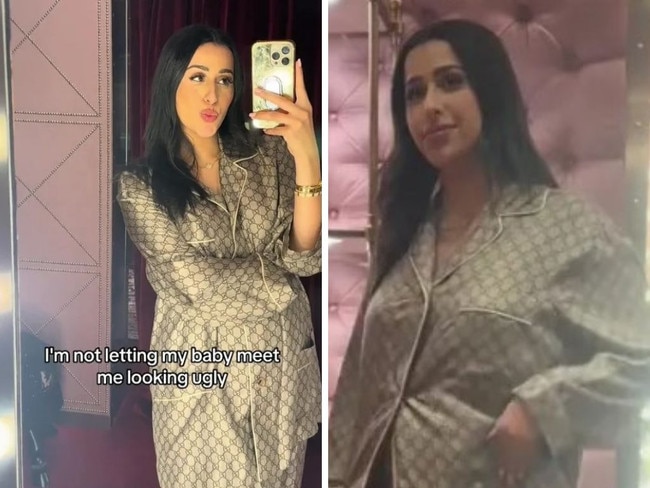 Millionaire’s wife intent on glam look for birth. Picture: TikTok