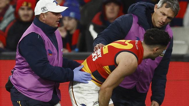 Izak Rankine’s hamstring injury is likely to keep him out for up to a month. Picture: Daniel Pockett/Getty Images