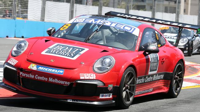 Tony Longhurst competing at the GC600 at Surfers Paradise in the Porsche Carrera Cup. Picture: Richard Gosling