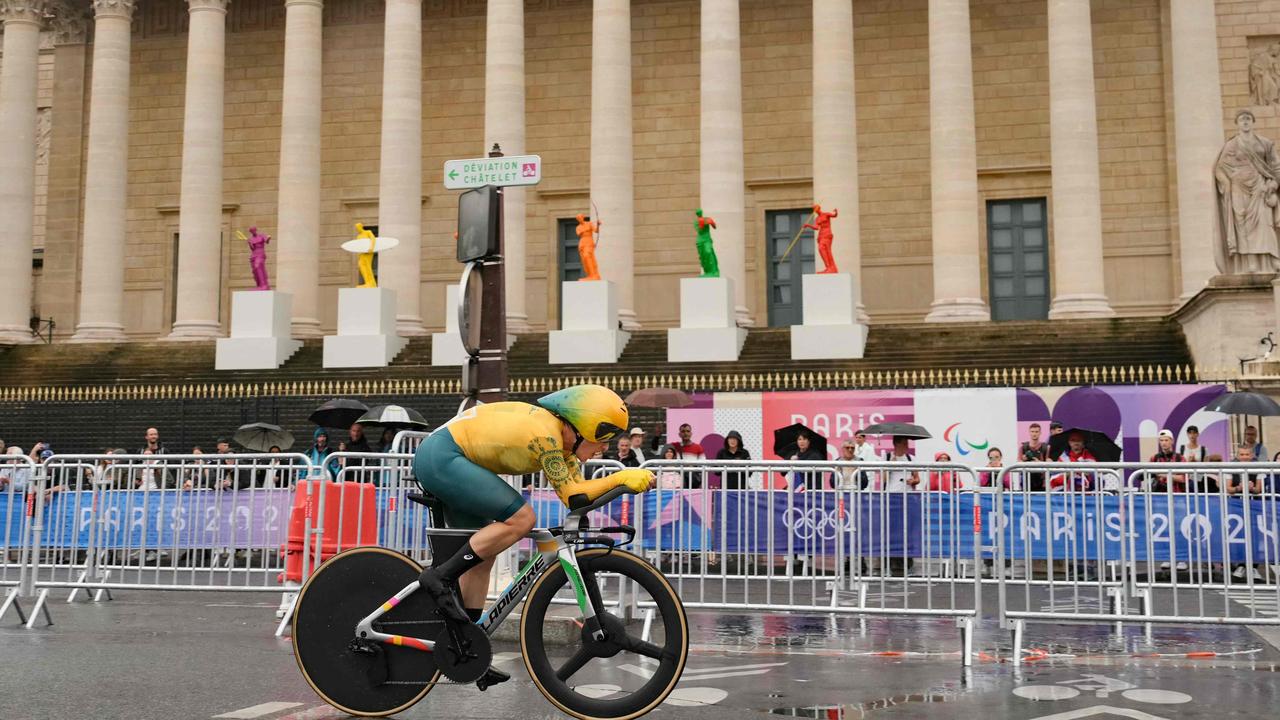 Grace Brown dominated the women’s time trial. Picture: Dimitar Dilkoff / AFP