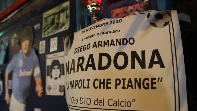 A shrine dedicated to ‘the God of Football" on top of the Quartieri Spagnoli in Naples.