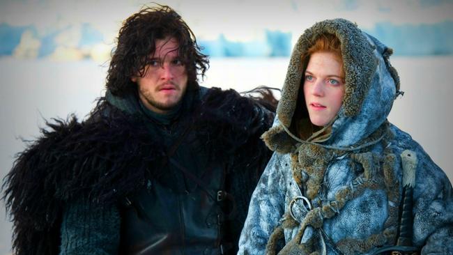 An older screenshot of Jon Snow, played by Kit Harington, and Ygritte, portrayed by Rose Leslie. Picture: Supplied