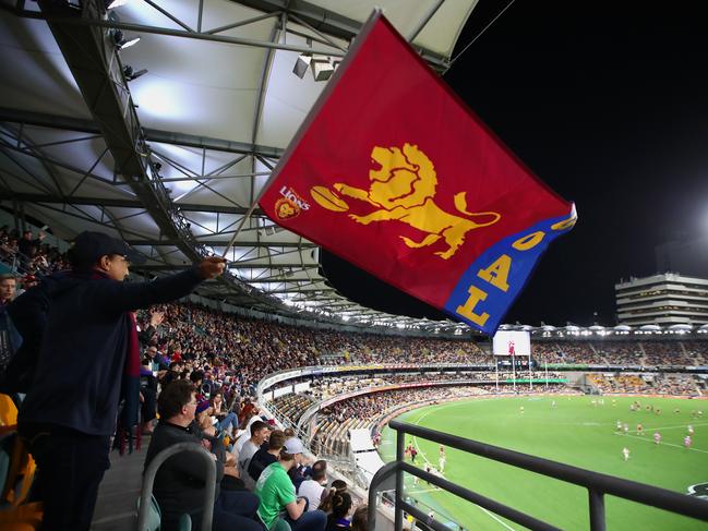 BRISBANE, AUSTRALIA - SEPTEMBER 04: A general view during the round 15 AFL match between the Brisbane Lions and the Collingwood Magpies at The Gabba on September 04, 2020 in Brisbane, Australia. (Photo by Jono Searle/AFL Photos/via Getty Images)