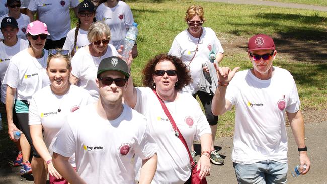 Patrick Cronin’s sister Emma, brother Lucas, mother Robyn and father Matt Cronin at the 2017 walk. Picture: Andrew Tauber