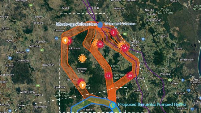 The proposed routes to potentially connect the Borumba Dam pumped hydro plant to the Woolooga substation have been met with backlash across the Gympie region.