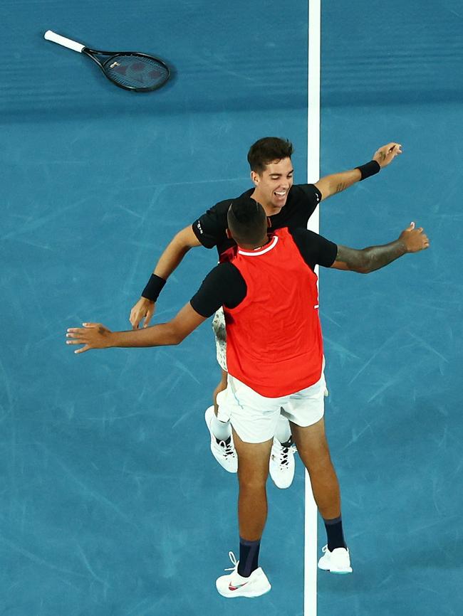 Nick Kyrgios and Thanasi Kokkinakis won the doubles final at the 2022 Australian Open. Picture: Clive Brunskill/Getty Images