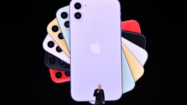 The 2019 iPhone 11 launch at Cupertino, California. Picture: AFP.