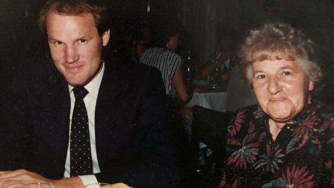 Peter Johnston with his mum Cynthia Johnston in the late 1980s