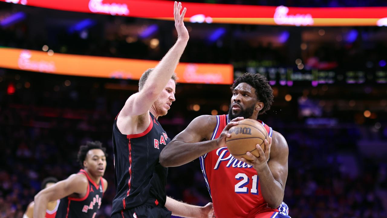 Embiid continued his streak of 30-point, 10-rebound games. (Photo by Tim Nwachukwu/Getty Images)