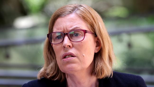 SYDNEY, AUSTRALIA - NewsWire Photos FEBRUARY 17, 2022: NSW Health Chief Health Officer Dr Kerry Chant pictured at press conference at NSW Parliament House. COVID update and easing of restrictions in NSW press conference.Picture: NCA NewsWire / Damian Shaw