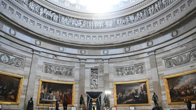 A view inside the Rotunda of the US Capitol building where Trump will now have his inauguration as US president on January 20. Picture: SAUL LOEB / AFP