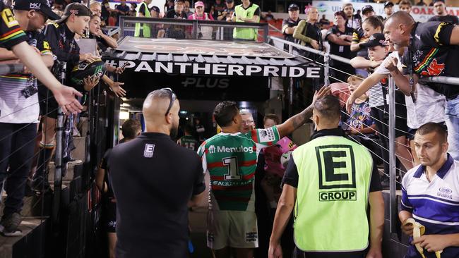 Latrell Mitchell was allegedly abused by a fan (not pictured) at BlueBet stadium on Thursday night. (Photo by Cameron Spencer/Getty Images)