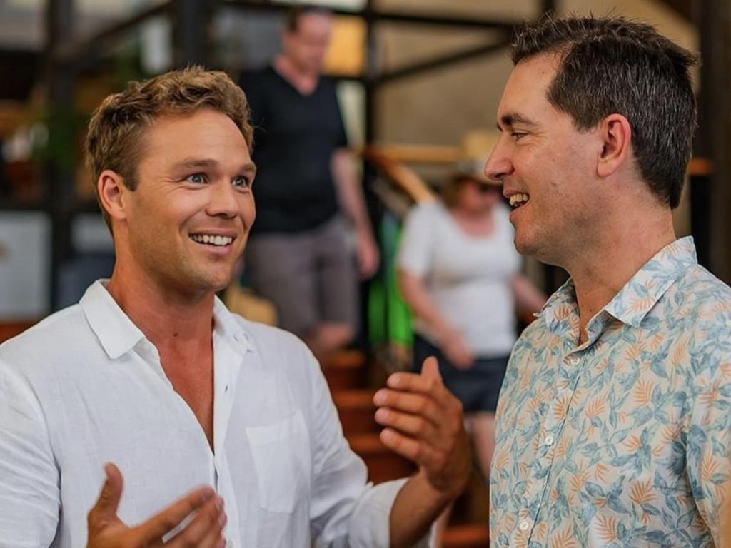 Lincoln Lewis with Fraser Coast Regional Council mayor George Seymour who appears as an extra in the film.