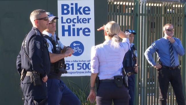 Police at Campbelltown Railway Station. Picture: TNV