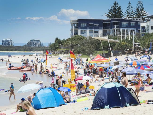 The Sunshine Coast is hoping places like Kings Beach can lure tourists from the glitzier Gold Coast during and after the Commonwealth Games. Picture: Lachie Millard