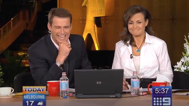 Karl Stefanovic and Lisa Wilkinson in 2009 at the Logies.